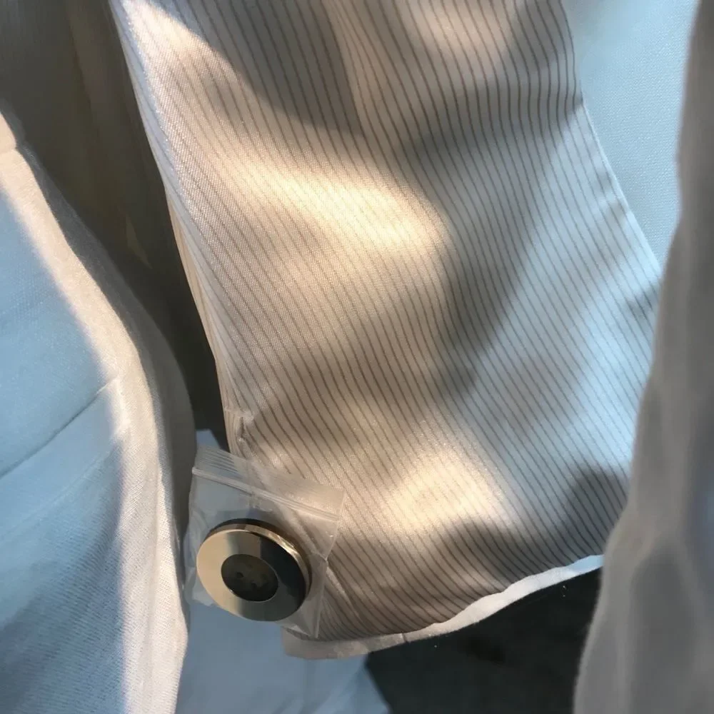 Calvin Klein Double Breasted White Linen Jacket